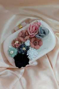 Resina acrílica hecha a mano de moda diseñador perla y diamantes de imitación señora Vintage boda fiesta aniversario chapado en oro sólido completo - Product Image 3