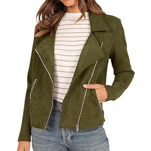 <b>Womens</b> Classic Suede <b>Jacket</b> New Design High Quality Breathable Custom Made Stand Collar Winter OEM - Product Image 2
