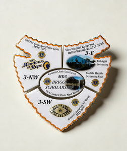 Pins Conmemorativos Personalizados del Club de Leones, Juego de 4 Pins de Solapa con Diseño de Rompecabezas Encajables - Product Image 1