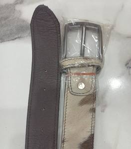 Gran oferta de cinturón de cuero con pelo para mujer, cinturón de cuero de vaca con hebilla de lujo, cinturones de cuero genuino personalizados informales de Pakistán - Product Image 3