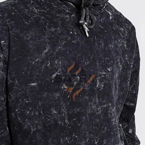 Sweat à capuche unisexe surdimensionné en molleton délavé à l'acide, design OEM, logo personnalisé, polyester/coton, sweat à capuche d'hiver lourd, broderie - Product Image 5