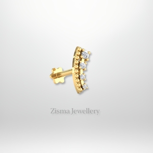 Pendientes de diamantes con curva de cartílago de lujo, joyería Piercing de oro sólido de 14K y 18K, diamantes cultivados en laboratorio Real VVS DEF, certificado IGI GIA - Product Image 4