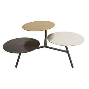 โต๊ะกาแฟโลหะ โต๊ะข้างอลูมิเนียม 3 ชั้น แบบกำหนดเอง โต๊ะข้างโลหะ ขายส่ง เฟอร์นิเจอร์ห้องนั่งเล่น - Product Image 2