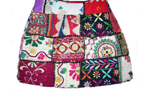 Fait à la main ethnique Banjara coton robe fils colorés miroir travail fermeture à glissière grande capacité Design Portable pour les mariages - Product Image 3