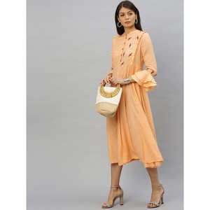 Vestido de rayón bordado Anarkali Kurta, colección de vestidos elegantes para mujer - Product Image 1