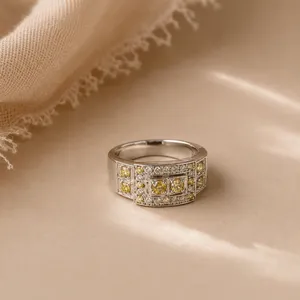 Bague en argent plaqué or rose à taille émeraude, style romantique pour amoureux, certifiée IGI - Product Image 5