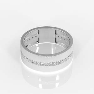 Modern Nobility 9K Yellow <b>Gold</b> Men's Eternity Band <b>Ring</b> Lab Grown Diamond <b>Set</b> in 14K Fine Jewelry for Everyday Wear - Product Image 5