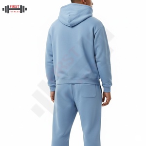 Conjunto de Sudadera con Capucha y Pantalones Deportivos Acampanados de 450 Gsm, Estampados, Lavado Ácido Desgastado, Decolorado por el Sol, Conjunto Deportivo Masculino de Lujo - Product Image 3