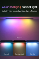 47LED éclairage sans fil rechargeable sous l'armoire 5 couleurs fantaisie pour chambres salles de jeux et autres espaces