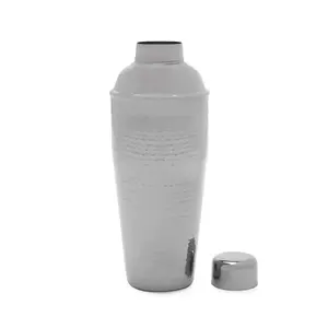 Shaker à cocktails en acier inoxydable martelé argenté en vrac OEM, outil de mélange de cocktails et de mocktails robuste, accessoires de bar en gros - Product Image 2