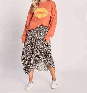 Women's Elegant Casual Floral Print Ankle-Length <b>Skirt</b> Plus Size Free Size Sexy <b>Elastic</b> Waist Breathable Eco-Friendly A-Line - Product Image 4