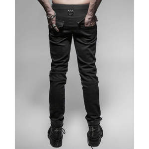 Hot Sell Mens PUNK Jeans <b>Pants</b> <b>Black</b> GOTHIC Knee Zipper Trousers 2026 - Product Image 4