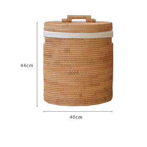 Panier de rangement en rotin vintage avec couvercle au meilleur prix-parfait pour la maison et le bureau - Product Image 6