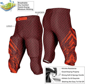 Pantalon de football américain professionnel pour hommes Short long d'entraînement avec coussinets intégrés pour la pratique du jeu Sports et utilisation athlétique - Product Image 5