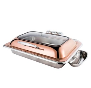 Vente à forte demande, couvercle rectangulaire pour réchaud à buffet SS, or rose, 10L, couvercle élégant conçu pour réchaud à buffet rectangulaire de 10L. - Product Image 6