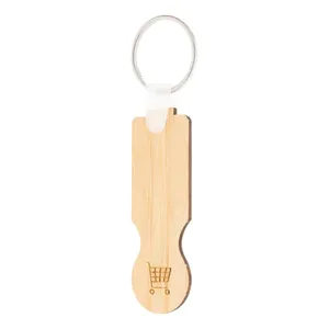 Portachiavi Ecologico BooCart Token Trolley in Legno Resistente, Gadget per Viaggi Comodi - Product Image 1