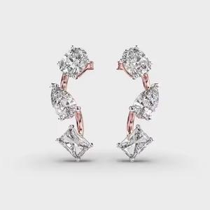 Pendientes de Diamantes de Corte Mixto de la Mejor Calidad para Mujer, Ideales para Bodas, Fiestas o Regalos, Disponibles a un Precio Accesible - Product Image 3