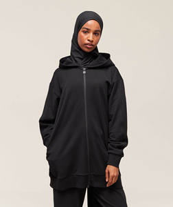 Sweat à capuche noir à fermeture éclair pour femmes, dernier logo personnalisé, top des ventes, sweats à capuche vierges anti-rides et respirants pour femmes - Product Image 5