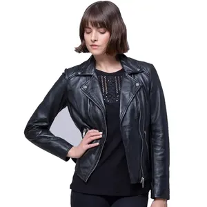 Chaqueta de piel sintética personalizada al por mayor para mujer talla XL cortavientos suave técnicas impresas decoración de bolsillo características de talla grande - Product Image 2