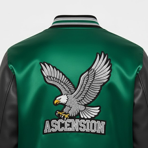 Chaqueta Universitaria Bordada en Chenilla Personalizada al por Mayor para Hombre, Chaquetas de Invierno de Satén de Alta Calidad y Bajo MOQ - Product Image 4