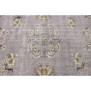 Tapis turc, grand tapis de 5,3 x 8 pieds, tapis en laine gris et blanc - Product Image 5