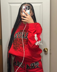 Custom 100% Cotton Flare Sweatpants and Hoodie Set for Men Embroidered Sweatsuit Tracksuit Pants and Hoodie - Product Image 2