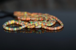 100% cuentas de Rondelle lisas de ópalo etíope Natural Color amarillo de alta calidad para joyería de regalo de cumpleaños - Product Image 3