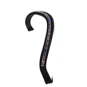 Cristales azules y dorados personalizados, piedras mega Bling, banda de cuero acolchado para cejas de caballo en todos los tamaños y colores de formas personalizadas - Product Image 3