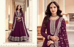 Più venduto tradizionale stile indiano Georgette Anarkali abito lungo con il Designer Dupatta per le donne bellissimo abito da festa - Product Image 2