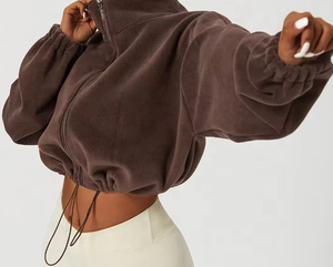 Vente en gros de sweats à capuche en molleton 100% personnalisés pour femmes, décontractés, lourds, à fermeture éclair, 600 GSM - Product Image 2