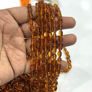 Cuentas Ovaladas Lisas de Citrino Oscuro Natural de 7x5mm a 10x8mm, Alta Calidad, Más de 50 Años de Experiencia en la Fabricación de Joyas - Product Image 2
