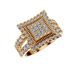 แหวนเพชรรูปเจ้าหญิงตัวหนา14K แหวนค็อกเทลสีทองแท้มีสไตล์เครื่องประดับปรับแต่งได้สำหรับงานแต่งงานของผู้หญิงทำจากโรงงาน - Product Image 6