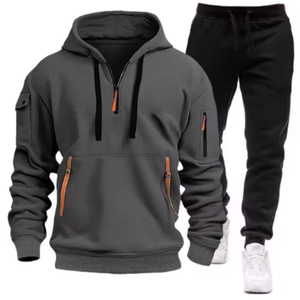 2025 alta calidad hombres Casual deporte Jogging chándal otoño diario Tricolor Sudadera con capucha traje caliente nuevo diseño tendencia - Product Image 2