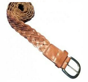Premium Dark Brown <b>Braided</b> Woven Genuine Leather Waist Strap Belt Adjustable Outdoor Sports Casual Fashion <b>Accessory</b> with Steel - Product Image 3