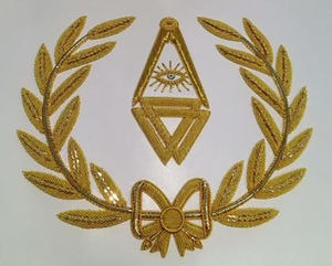 Delantales de oficial del Gran Capítulo del Arco Real con corona bordada de alta calidad hechos a medida 2025 delantales de diseño masónico personalizados - Product Image 3