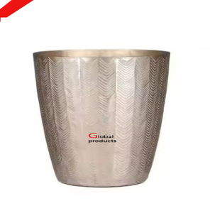 Vase à fleur en acier inoxydable en métal fini argent de qualité supérieure avec poignée pour restaurant et bar d'hôtel - Product Image 5