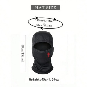 Cagoule avec masque imprimé en croix pour hommes et femmes, cagoule d'extérieur, coupe-vent et crème solaire, 1 pièce - Product Image 2