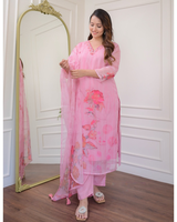 Collection exclusive haut de gamme de vêtements et d'accessoires ethniques festifs, tissu organza, Kurti avec pantalon pour filles, costumes de bureau
