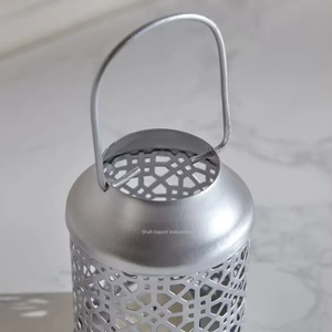 Unique Decorative Silver <b>Mini</b> Candle <b>Lantern</b> With Metal Cut Design for Events and Weddings Tabletop Decorations - Product Image 3