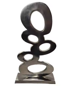 Escultura de Metal de estilo más nuevo, decoración hecha a mano, escultura de Metal con acabado plateado de lujo - Product Image 2