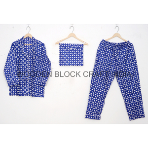 Conjunto de Pijama Personalizado para Damas de Honor, Pantalones Largos Hechos a Mano en India, 100% Algodón, Vestido de Noche para Mujer para el Verano - Product Image 2