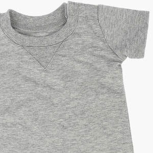 Conjunto de Pelele para Bebé, Logotipo, Mangas Cortas, Algodón Elástico, Cierre de Botones, Color Gris, Primavera-Verano - Product Image 3