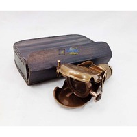 Vajilla Coleccionable de Estilo Vintage, Regalo de Latón Plateado y Cuero, Antigüedad Náutica