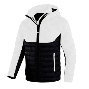 2025 chaqueta de invierno de ganso para hombre, abrigo de burbujas acolchada brillante, capucha acolchada, cierre de cremallera de lona, nuevo diseño, servicio OEM de talla grande - Product Image 4