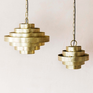 Lámpara colgante de metal de diseño clásico con lámpara colgante decorativa con acabado recubierto de polvo negro - Product Image 4