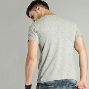 เสื้อยืดคอกลมแขนสั้นผ้าฟลีซของผู้ชายผ้าคอตตอนมีคุณสมบัติกันรอยยับระบายอากาศสำหรับเล่นกีฬาแนวสตรีทในฤดูร้อนปรับแต่งได้100% - Product Image 5