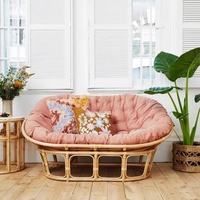 Rattan çift Mamasan sandalye bahçe açık Rattan kanepe mobilya oturma odası prestijli üretimi