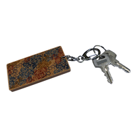 Porte-monnaie en bois avec porte-clés, motif petites fleurs, durable, portable, épaisseur 5 mm, sérigraphié, modèle promotionnel