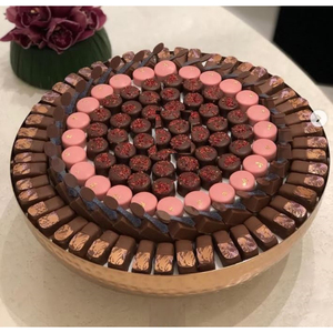 Bol à chocolat en métal argenté de qualité supérieure avec support en bambou doré Affichage de chocolat moderne écologique pour les mariages et les événements - Product Image 2