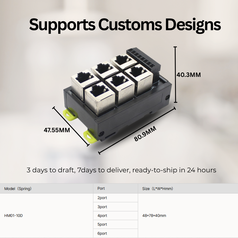 RJ45 Solder Free Terminal Block Breakout Board Single Dual Port Female ...